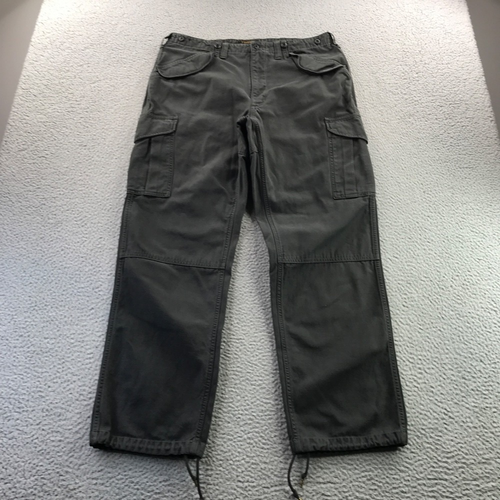 Filson Pants Mens 34x32 Peat Green Field Cargo Sateen Retro WWII Era Military